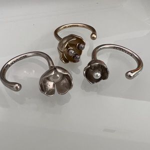 Coach Tea Rose Pearl Rings (set of three)